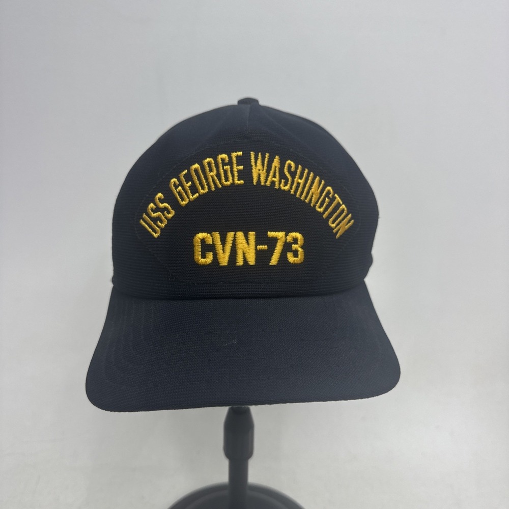 VTG USS George Washington CVN 73 Trucker Mesh Hat Cap Snapback Made In USA Navy